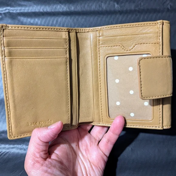 Kate Spade Tan Camel Leather Wallet, Vintage Early 2000s Y2K - Picture 4 of 5